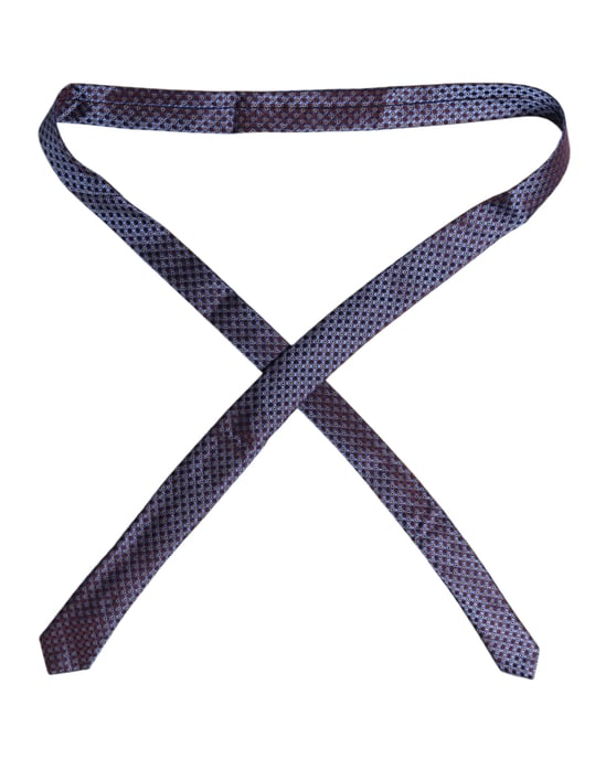 Geometric Pattern Silk Necktie - Image 3