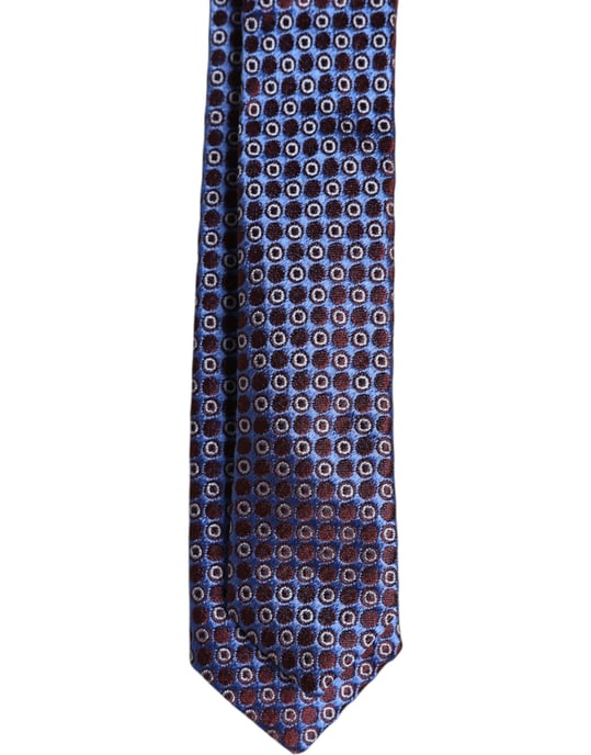 Geometric Pattern Silk Necktie - Image 4