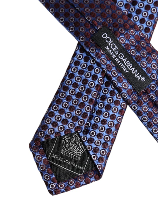 Geometric Pattern Silk Necktie - Image 5