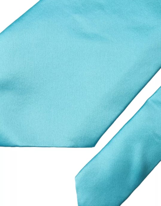Zijde Stropdas Turquoise Effen - Image 4