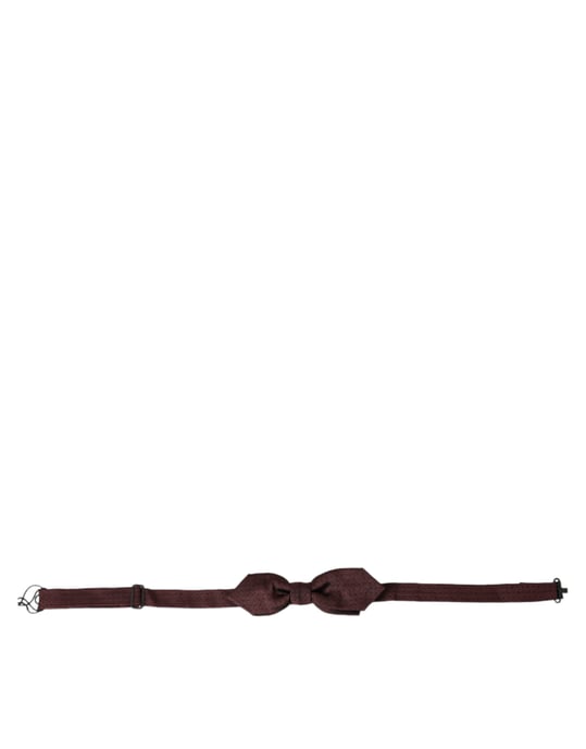 Burgundy Silk Bow Tie - Image 1