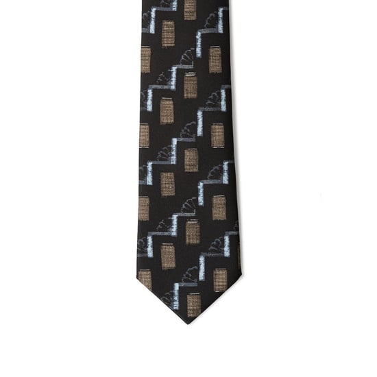 Geometric Pattern Silk Necktie - Image 3