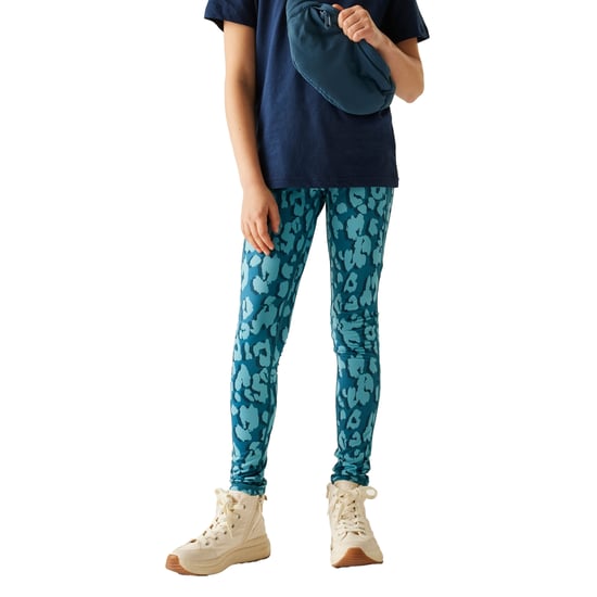 Dare 2B Meisjes Barlia Legging met luipaardprint (Stormblauw/Noordsblauw) - Image 4