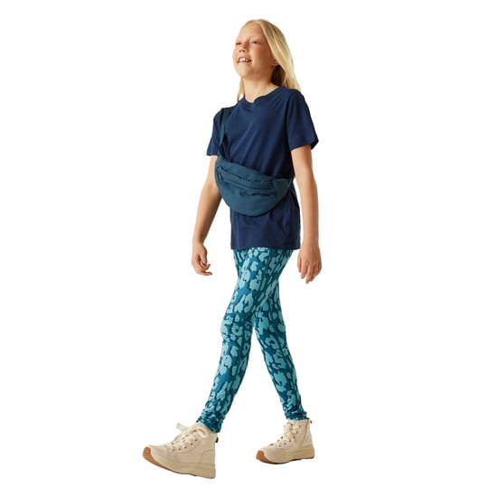 Dare 2B Meisjes Barlia Legging met luipaardprint (Stormblauw/Noordsblauw) - Image 5