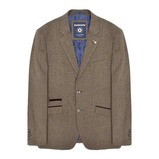 Lambretta Heren Morgan Herringbone Blazer (Bruin) - Image 1