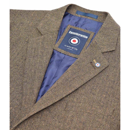 Lambretta Heren Morgan Herringbone Blazer (Bruin) - Image 2