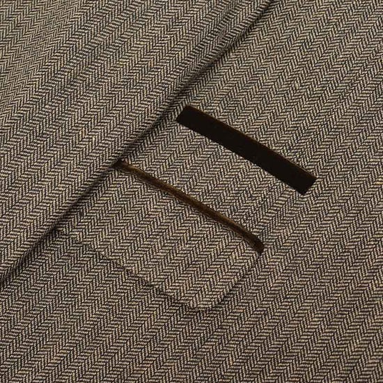 Lambretta Heren Morgan Herringbone Blazer (Bruin) - Image 5