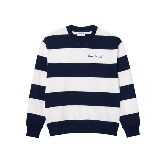 Lacoste Dames/Dames French Made Oversized Sweatshirt (Crème/Donkerblauw) - Image 1