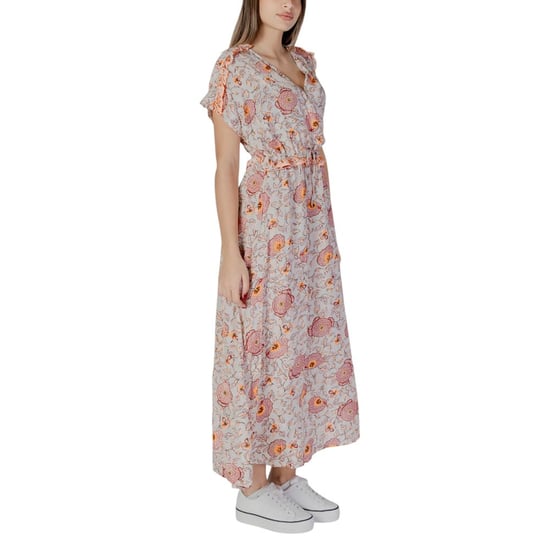 Bloemrijke Maxi Jurk V-hals Korte Mouwen - Image 4