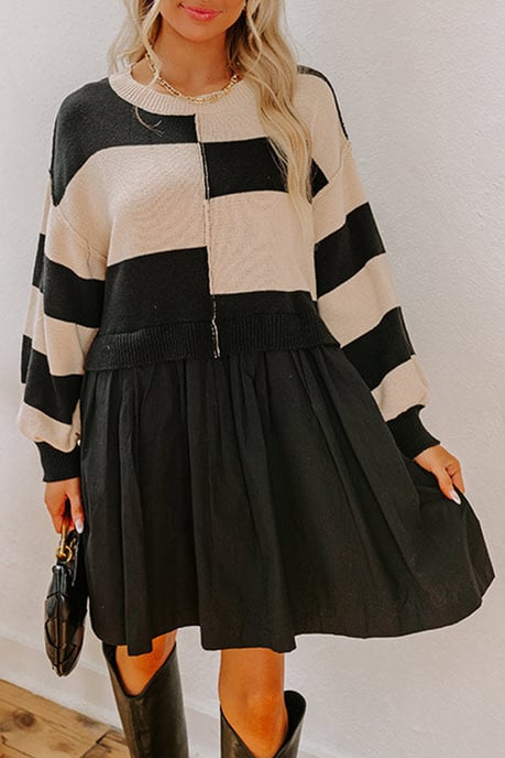 Color Block Sweater Dress - Image 1