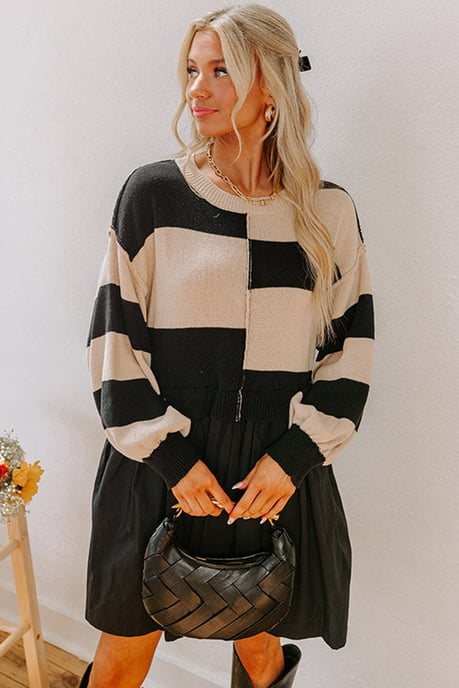 Color Block Sweater Dress - Image 4