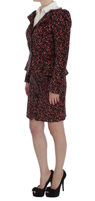 Floral Print Mini Dress Collared Long Sleeve - Image 2