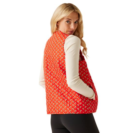 Regatta Professional Dames/Dames Orla Kiely Bloemen Gewatteerd Gilet (Klaver Rood) - Image 3