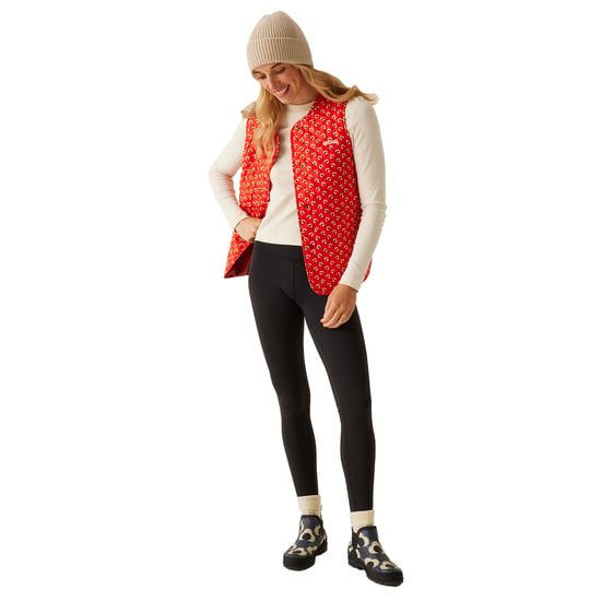 Regatta Professional Dames/Dames Orla Kiely Bloemen Gewatteerd Gilet (Klaver Rood) - Image 4