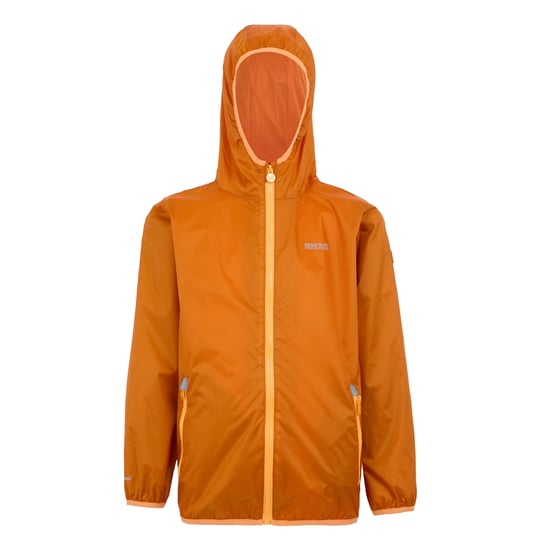 Regatta Groot Buitenshuis Kinderen/Kinderen Lever II Packaway Rain Jacket (Vos/Bloeiende goudsbloem) - Image 1