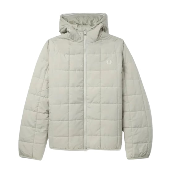 Fred Perry Mens Grid Insulated Padded Jacket (Oyster) - Image 1