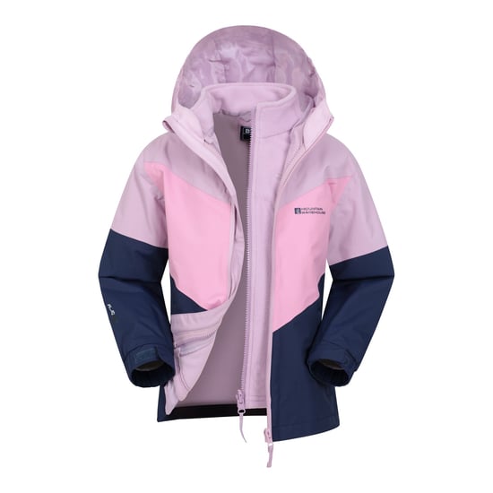 Mountain Warehouse Kinder/Kinder Lightning II 3 in 1 Waterdichte Jas (Donkerblauw/roze) - Image 1