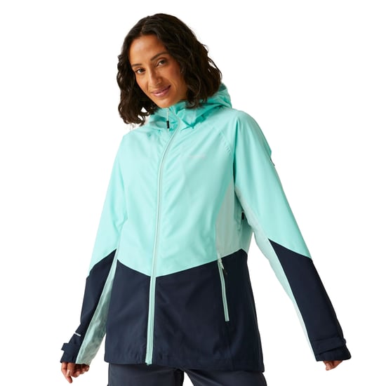 Regatta Dames/Dames Raddick III Waterdichte Jas (Aruba Blauw/Navy/Icy Morn) - Image 4