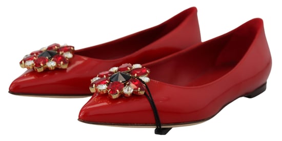 Patent Leather Ballerinas Red Crystal - Image 2