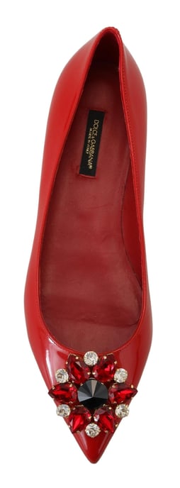 Patent Leather Ballerinas Red Crystal - Image 6
