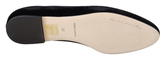 Velvet Ballerina Flats Black - Image 3