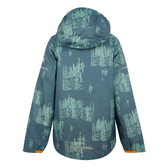 Regatta Waterdichte Kinder/Kinder Lever II jas met opdruk (Stormy Weather/Glacier/Bright Marigold) - Image 2