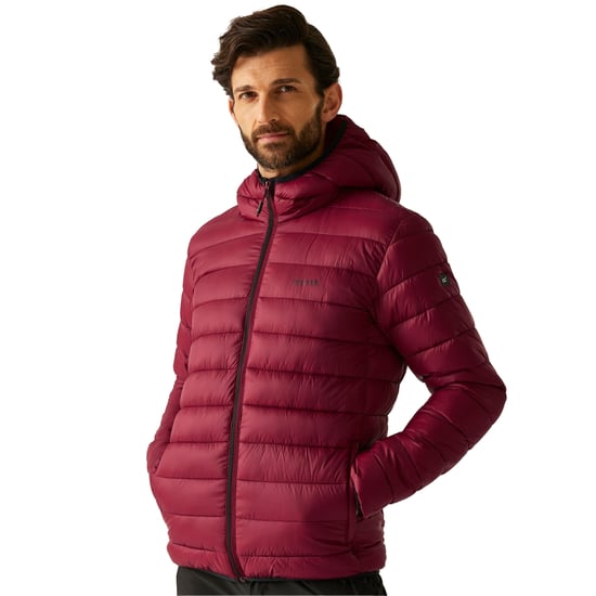 Regatta Mens Marizion Baffled Hooded Padded Jacket (Dark Maroon) - Image 4
