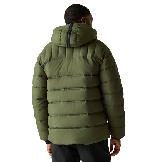 Regatta Mens Leeshaw Padded Jacket (Olive Night/Pumpkin Spice) - Image 5