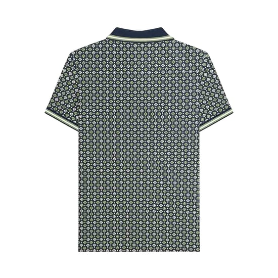 Lambretta Heren Geometrisch Poloshirt (Marine/Basil) - Image 2
