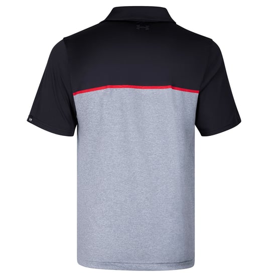 Under Armour Heren Playoff 3.0 gestreept poloshirt (Zwart/Rood/Zwart) - Image 2