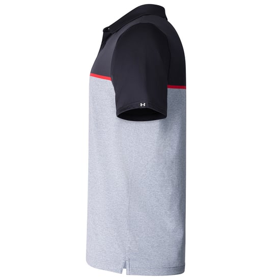 Under Armour Heren Playoff 3.0 gestreept poloshirt (Zwart/Rood/Zwart) - Image 3