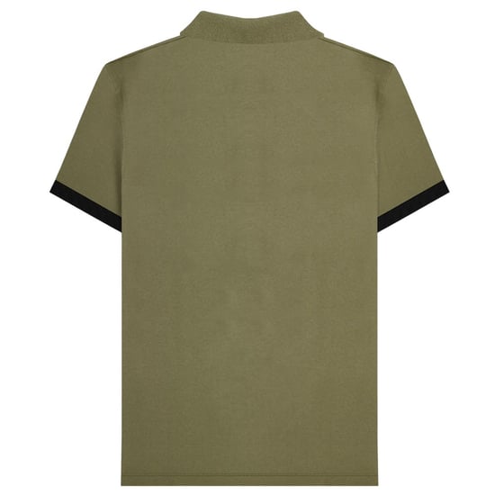 Lambretta Heren Contrast Paneel Vintage Poloshirt (Kaki Groen) - Image 2