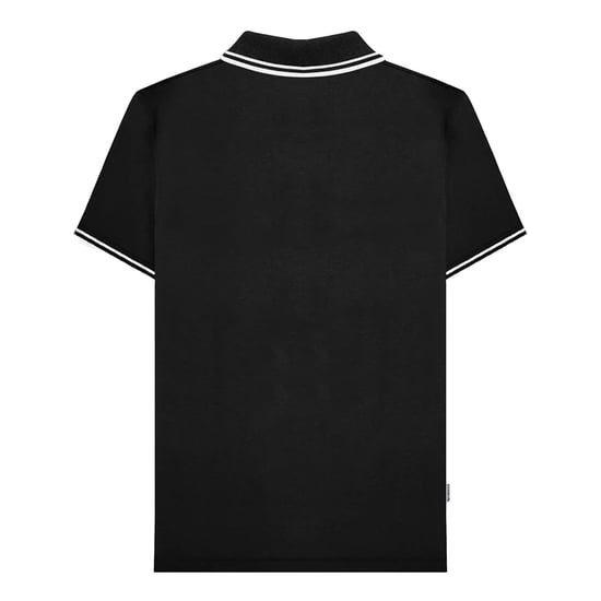 Lambretta Mens SS24 Houndstooth Polo Shirt (Black/White) - Image 2