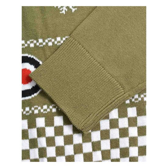 Lambretta Mens AW25 Scooter Christmas Jumper (Khaki) - Image 5