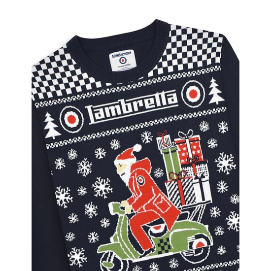 Lambretta Mens AW25 Scooter Christmas Jumper (Navy) - Image 3