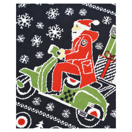 Lambretta Mens AW25 Scooter Christmas Jumper (Navy) - Image 4