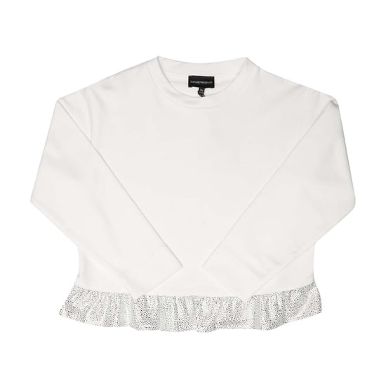 Emporio Armani Sweatshirt med enfärgat mönster för barn/ungdomar (Vit) - Image 1
