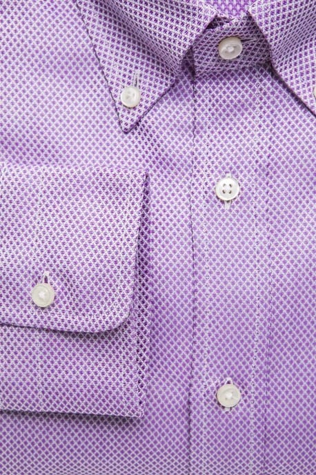 Purple Dotted Cotton Shirt - Image 4