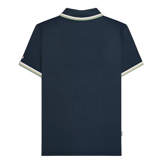 Lambretta Mens SS25 Triple Tipped Polo Shirt (Navy/White/Stone/Basil) - Image 2