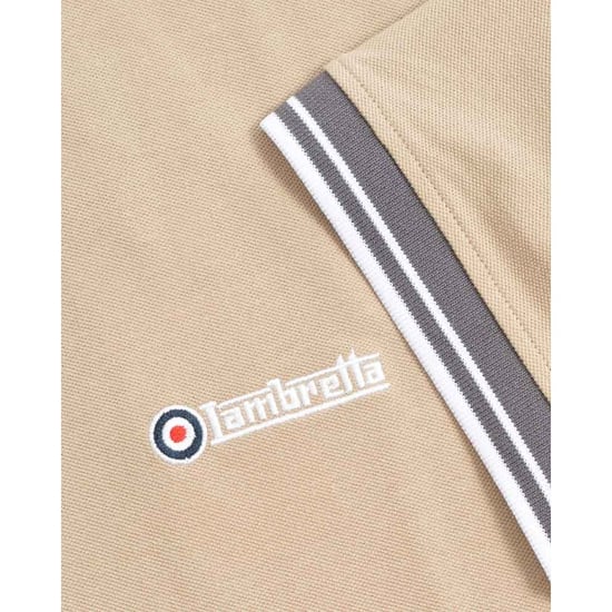 Lambretta Heren Polo Shirt met Contrastafwerking (Steen/IJzer) - Image 5
