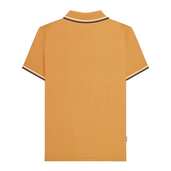 Lambretta Mens SS24 Houndstooth Polo Shirt (Mustard) - Image 2