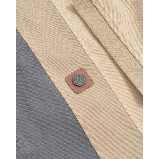 Lambretta Heren Contrast Paneel Vintage Poloshirt (Steen) - Image 5