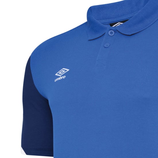 Umbro Mens Total Training Polo Shirt (Royal Blue/Dark Navy/White) - Image 3