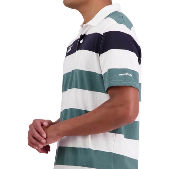Canterbury Mens Stripe Polo Shirt (Bright White) - Image 4