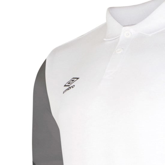 Umbro Mens Total Training Polo Shirt (White/Titanium/Black) - Image 3