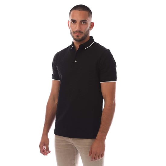 Emporio Armani Herr Eagle Jacquard polotröja (Svart) - Image 1