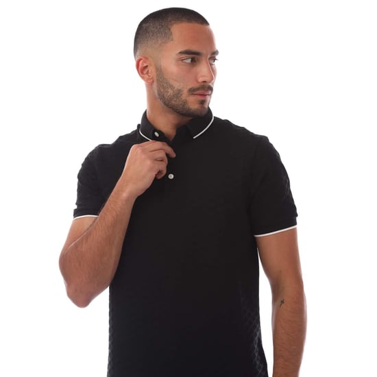 Emporio Armani Herr Eagle Jacquard polotröja (Svart) - Image 3