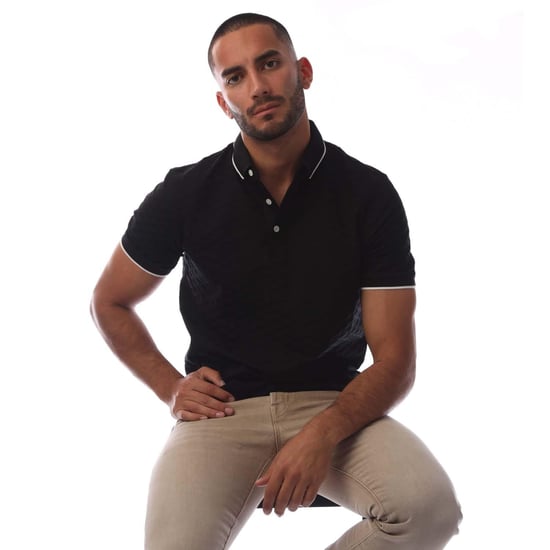 Emporio Armani Herr Eagle Jacquard polotröja (Svart) - Image 4