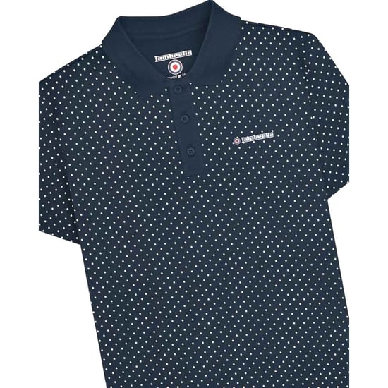 Lambretta Mens Polka Dot Big & Tall Polo Shirt (Navy) - Image 3