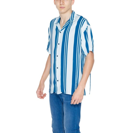 Gestreepte Viscose Korte Mouw Shirt - Image 3